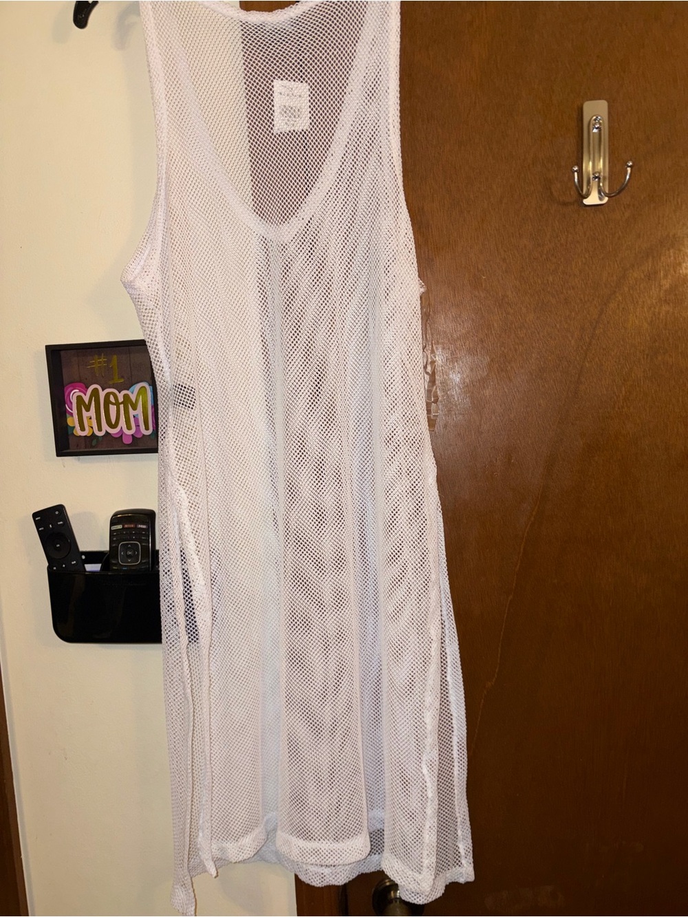 Love Sheer White Mesh V-Neck Swim Cover - Picture 3 of 3